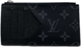 Louis Vuitton Black Gray Coated Canvas Leather Coin Purse/Coin Case (Pre-Owned)