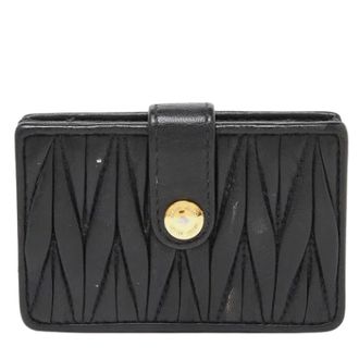Miu Miu Matelasse coin case card holder mini wallet black