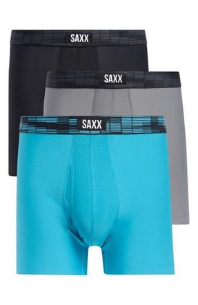 Saxx Assorted 3-Pack Sport Mesh Boxer Briefs in Blue/Shade/Black at Nordstrom Rack, Size Xx-Large