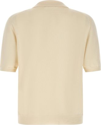 Zanone Cotton Knit Polo Shirt - cream