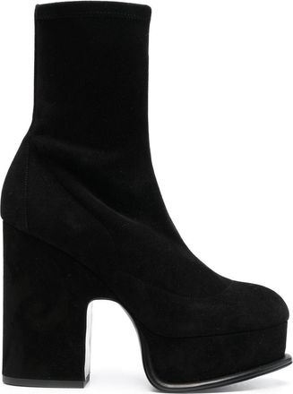 Pierre Hardy suede platform boots - women - Calf Leather/Calf Leather/Calf Leather - 39 - Black