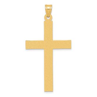 Diamond2Deal 14k Yellow Gold Sandblasted Cross Pendant