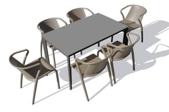 Ezpeleta Conjunto de comedor de jard&iacute;n 6 plazas de aluminio lacado