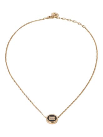 Miu Miu Collana con pendente logo - Oro