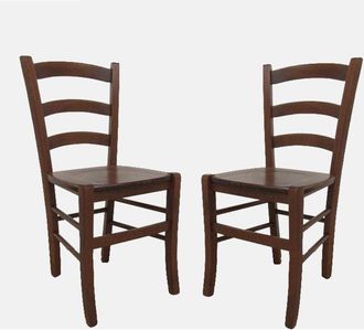 Dmora Dmora Juego De 2 Sillas Cl&aacute;sicas De Madera, Para Comedor, Cocina O Sala De Estar, Made In Italy, Cm 44x45h87, Asiento H Cm 47, Color Nogal