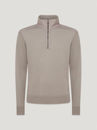 Belstaff Belstaff Maglione Con Cerniera A Un Quarto Kilmington uomo Lana merino Pietra pomice 2XL
