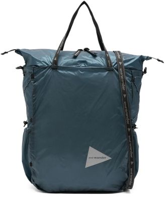 And Wander logo-print tote bag - men - Nylon - One Size - Blue