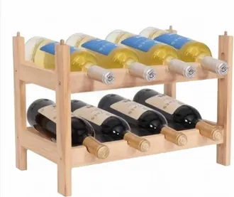 Trade Shop Trade Shop - Cantinetta Porta Bottiglie Vino In Legno 8 Posti Cantina Componibile Impilabile