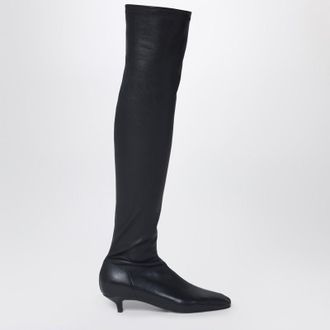 Toteme Day knee-high boots in black nappa leather