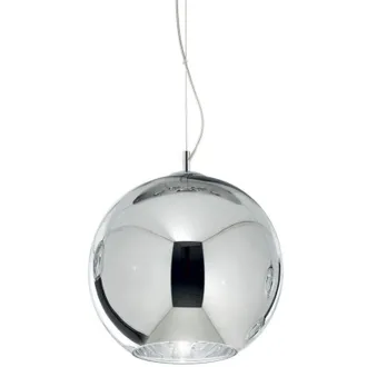 Ideal Lux Nemo - Lámpara colgante de techo tipo domo para interiores, 1 luz, cromo, E27 - Ideal Lux