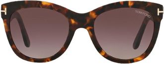 Tom Ford FT087052T Cat-Eye Tortoiseshell Sunglasses - Brown