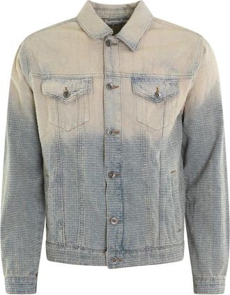 Flaneur Faded Tweed Denim Jas - Heren - Spijkerjassen - Beige - L - Denim - Jassen