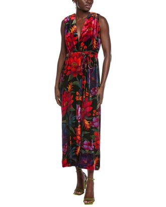 Farm Rio Farm Rio Flower Season Black Wrap Maxi Dress