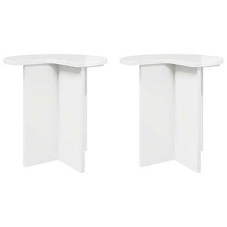 vidaXL Mesa Lateral 2 Pcs Brillante &Oslash; 39 X 38 Cm Madera De Ingenier&iacute;a Vidaxl