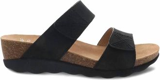 Dansko Womens Maddy Wedge Sandal In Black