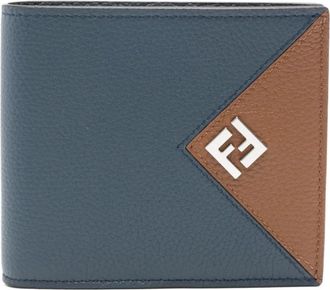 Fendi Accessoires, Heren, Blauw, ONE Size, Leer, Lui Portemonnee