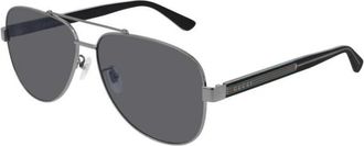 Gucci Authentieke stijlvolle zonnebril van premium kwaliteit - unisex - Zonnebrillen - Grijs - 63 MM - Accessoires