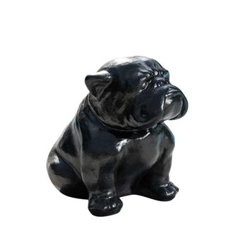 Wanda Collection Escultura contempor&aacute;nea bulldog negro 40cm
