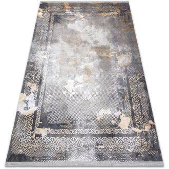 RugsX Rugsx - Alfombra Luce 77 Moderna Marco Vintage - Structural Gris / Mostaza Grey 115x170 Cm