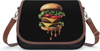 Generic Burger Hamburger Crossbody Bags for Women Fashion Leather Shoulder Handbags With Adjustable Strap
