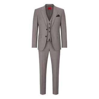 HUGO BOSS Hugo, Single Breasted Suits, male, Gray, Size: L Henry Getlin242V2X