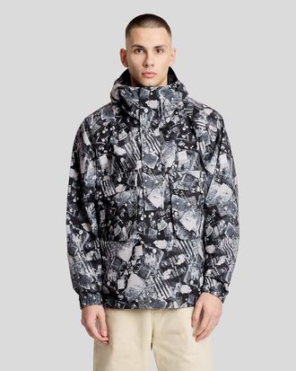 Lyle & Scott Industrieel Bedrukte Hoodie Anorak Jas