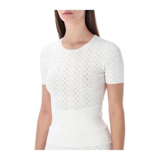 J.W.Anderson Top Corto in Maglia a Occhiello - - Tops - Donna - Bianco - L