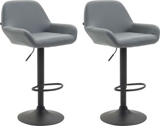 Clp Clp - Set 2 Taburetes De Bar Braga En Cuero Pu Gris Negro