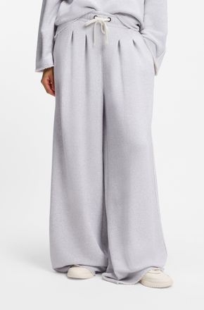 Boss Orange by Hugo Boss Jogginghose BOSS ORANGE Elenyx Premium Damenmode, Damen, Gr. XL (42), N-Gr, open grau 061, Sweatware, Obermaterial: 85% Baumwolle, 13% Polyamid, 2% El