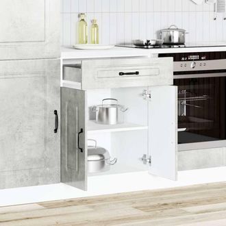 Berkfield Home Kitchen Base Cabinet Kalmar Concrete Grey Engineered Wood
