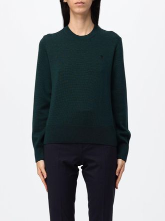 Ami Slim Fit Merino Wool Jumper with Embroidered Ami de Coeur Logo