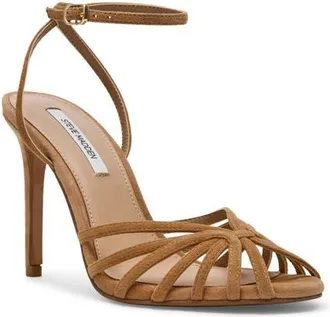 Steve Madden Mizuna Ankle Strap Sandal in Tan Suede at Nordstrom, Size 9.5