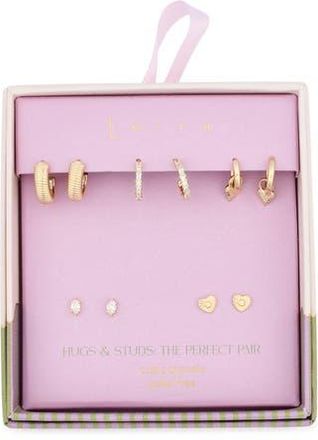 Leith 5-Pack Hugs & Studs Earrings Set in Clear- Gold at Nordstrom Rack