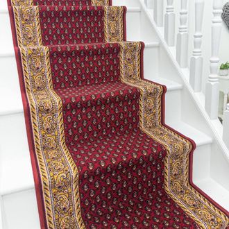 Runrug Stair Runner Carpet - Durable, Non-Slip, 5.4mm - Acni in Red | Size: 100 cm x 510 cm