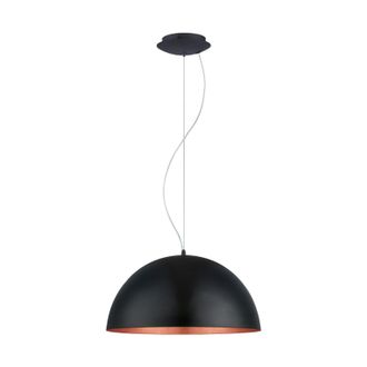 Loops Pendant Ceiling Light Black Outer Colour Copper Inner Colour Bulb E27 1x60W