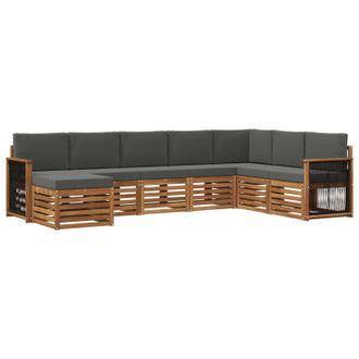 vidaXL Conjunto De Sof&aacute;s De Exterior 6 Pcs Natural Y Antracita Vidaxl