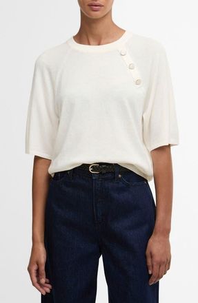 Barbour Camille Merino Wool & Cotton Sweater in Cloud at Nordstrom, Size 10 Us