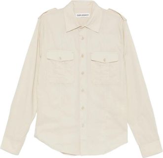 Our Legacy Lean Shirt - Heren - Casual Overhemden - Beige - S - Katoen - Overhemden