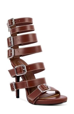 Azalea Wang Hitcham Ankle Strap Sandal in Brown at Nordstrom, Size 8.5