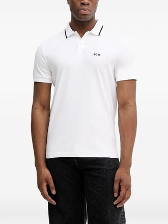 BOSS polo-collar T-shirt - White