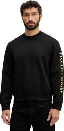 A|X Armani Exchange Crew Neck Sweatshirt - Heren - Sweatshirts - Zwart - 2XL - Katoen - Hoodies & sweatvesten
