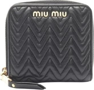 Miu Miu Pre-owned Wallets, female, Black, Size: ONE SIZE Pre-owned Leather Wallet