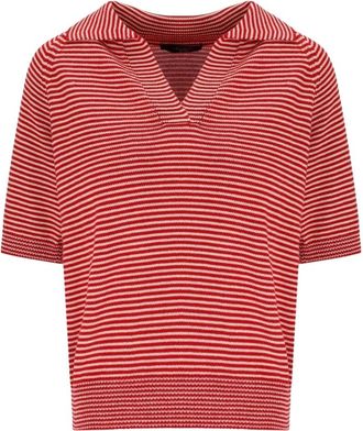Max Mara Truien & Vesten, Dames, Rood, M, Katoen, Polo Shirt van katoengaren