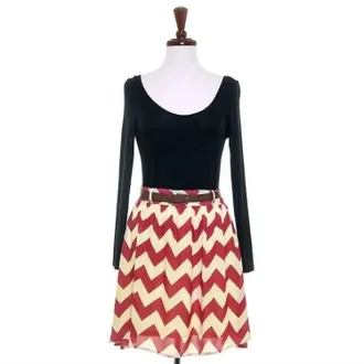 Double Zero Womens Chevron Dress In Wine