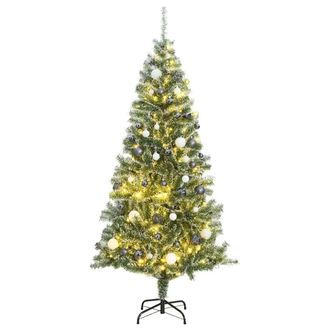 vidaXL Rbol De Navidad Artificial Con 300 Led Bolas Y Nieve 210 Cm Vidaxl