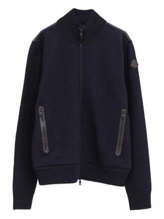 Moncler zip quilted cardigan - men - Virgin Wool/Fabric - M - Blue