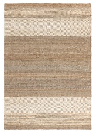 Novatrend Alfombra de sal&oacute;n de yute puro blanca 200x290 cm