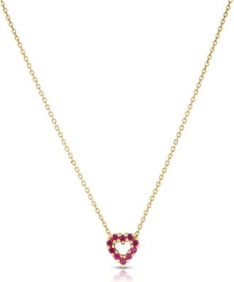 Roberto Coin 18K Gold Diamond & Ruby Pendant Necklace in Yellow Gold at Nordstrom