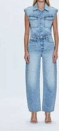Pistola Denim Ace Sleeveless Barrel Leg Jumpsuit In Fairview