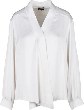 Giorgio Armani Silk Satin Shirt - White